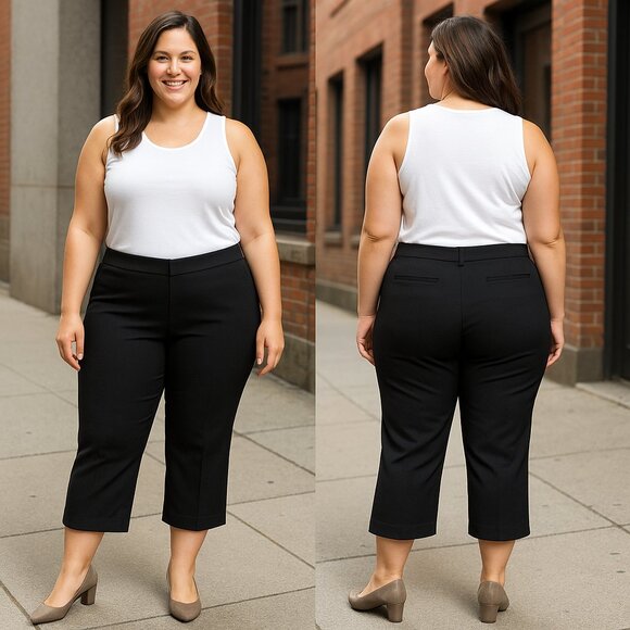 🖤 NWT Alfani Plus Comfort Waist Capri Pants 🖤 - Picture 1 of 15